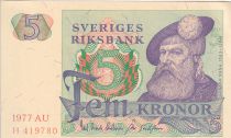 Suède 5 Kronor - Gustav Vasa - 197 - Série AU - P.51c