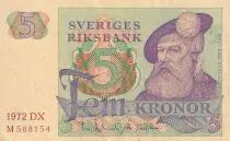 Suède 5 Kronor - Gustav Vasa - 1972 - Série DX - P.51c