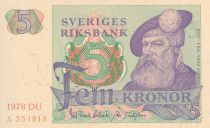 Suède 5 Kronor - Gustav Vasa - 1978 - DU - P.51d