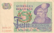 Suède 5 Kronor - Gustav Vasa - 1979 - Série CY - P.51d