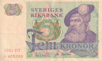 Suède 5 Kronor - Gustav Vasa - Années et séries variées - TB à TTB