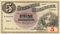 Su&egrave;de 5 Kronor - M&egrave;re Svea - 1947 - P.33