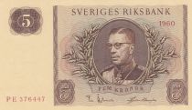 Suède 5 Kronor Svea - Gustav VI - 1960 - Série PE