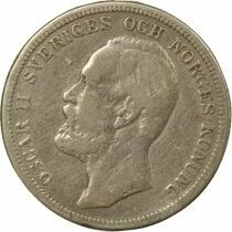 Su&egrave;de Oscar II - 2 Kronor Argent - 1904 Kungsholmen