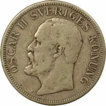 Su&egrave;de Oscar II - 2 Kronor Argent - 1906 Kungsholmen