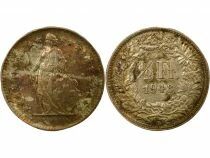 Suisse 1/2 Franc Argent, Helvetia debout - 1948 B Berne