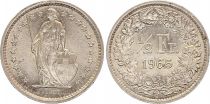 Suisse 1/2 Franc Helvetia - 1965 - B Bern - Argent