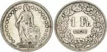 Suisse 1 Franc Helvetia - 1920 - B Bern - Argent