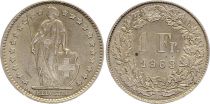 Suisse 1 Franc Helvetia - 1963 - B Bern - Argent