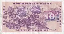 Suisse 10 Francs - Gottfried Keller - Fleurs - 1972 - P.45r