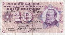 Suisse 10 Francs - Gottfried Keller - Fleurs - 1974 - P.45p