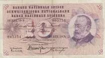 Suisse 10 Francs - Gottfried Keller - Oeillets - 22-12-1960 - Série 19N