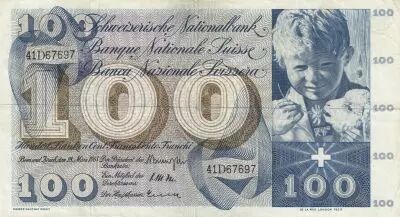 Suisse 100 Francs - Enfant St Martin - 28-03-1963 - S�rie 41D