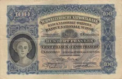 Suisse 100 Francs - T�te de Femme - Paysan - 16-09-1930 - S�rie 6K