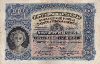 Suisse 100 Francs Suisses - Le Faucheur - 30-03-1927 - S�rie 5H