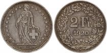 Suisse 2 Francs Helvetia - 1920 - B Bern - Argent
