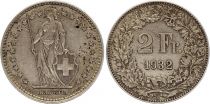 Suisse 2 Francs Helvetia - 1932 - B Bern - Argent
