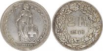 Suisse 2 Francs Helvetia - 1946 - B Bern - Argent