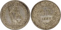 Suisse 2 Francs Helvetia - 1947 - B Bern - Argent