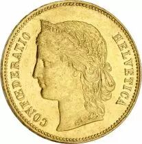 Suisse 20 FRANCS OR SUISSE (1883-1896)