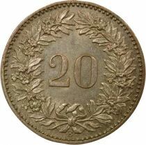 Suisse 20 Rappen, Ecusson - 1858 B Berne