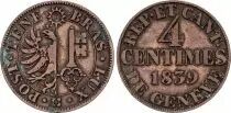 Suisse 4 Centimes - Canton de Gen&egrave;ve - 1839