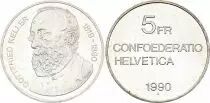 Suisse 5 Francs Gottfried Keller - 1990