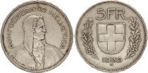 Suisse 5 Francs Guillame Tell,  1939 - B Berne - Argent