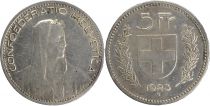 Suisse 5 Francs Guillame Tell,  Armoiries - 1923