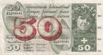 Suisse 50 Francs - Fillette - Cueillette des pommes - 07-03-1973 - S�rie 43J - P.48m