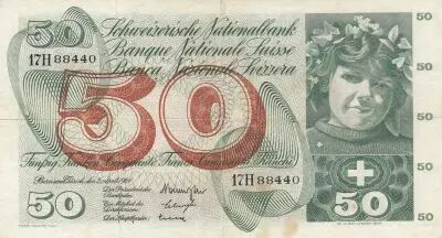 Suisse 50 Francs - R�colte des pommes - 02-04-1964 - S�rie 17H