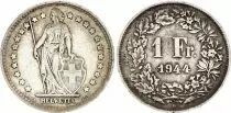 Suiza 1 Franc Helvetia - 1944 - B Bern - Silver