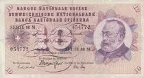Suiza 10 Francs - Gottfried Keller - Carnation Flowers - 07-03-1973 - Serial 88M