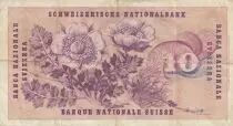Suiza 10 Francs - Gottfried Keller - Carnation Flowers - 20-10-1955 - Serial 6H