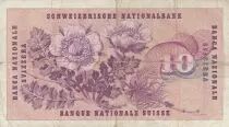 Suiza 10 Francs - Gottfried Keller - Carnation Flowers - 22-12-1960 - Serial 19N