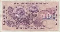 Suiza 10 Francs - Gottfried Keller - Carnation Flowers - 23-12-1965 - Serial 45A