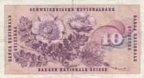 Suiza 10 Francs - Gottfried Keller - Carnation Flowers - 25-08-1955 - Serial 1L