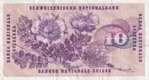 Suiza 10 Francs - Gottfried Keller - Flowers - 1970 - P.45p