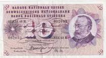 Suiza 10 Francs 1967 - Gottfried Keller, Carnation Flowers - 05-01-1970 - Serial 68R