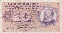 Suiza 10 Francs 1967 - Gottfried Keller, Carnation Flowers - 26-10-1961 - Serial 27G