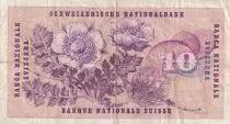Suiza 10 Francs 1967 - Gottfried Keller, Carnation Flowers - 26-10-1961 - Serial 27G