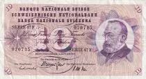 Suiza 10 Francs 1967 - Gottfried Keller, Carnation Flowers - Serial 47F