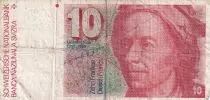 Suiza 10 Francs Leonhard Euler - 1986 - Serial 86K
