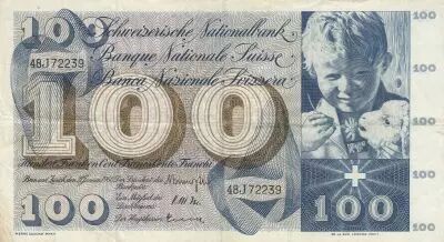 Suiza 100 Francs - Child  St Martin - 21-02-1965 - Serial 48J