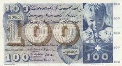 Suiza 100 Francs - Child  St Martin - 21-12-1961 - Serial 32Q