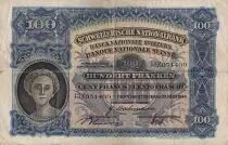 Suiza 100 Francs - Woman portrait - Farmer - 1944 - Serial 13Z - P.35r