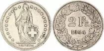 Suiza 2 Francs - Helvetia - 1944 - B Berne - Silver