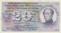 Suiza 20 Francs - Guillaume-Henri Dufour - Silver thistle - 01-07-1954 - Serial 3K