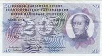 Suiza 20 Francs - Guillaume-Henri Dufour - Silver thistle - 09-04-1976 - Serial 107E