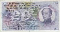 Suiza 20 Francs - Guillaume-Henri Dufour - Silver thistle - 30-09-1967 - Serial 53Q
